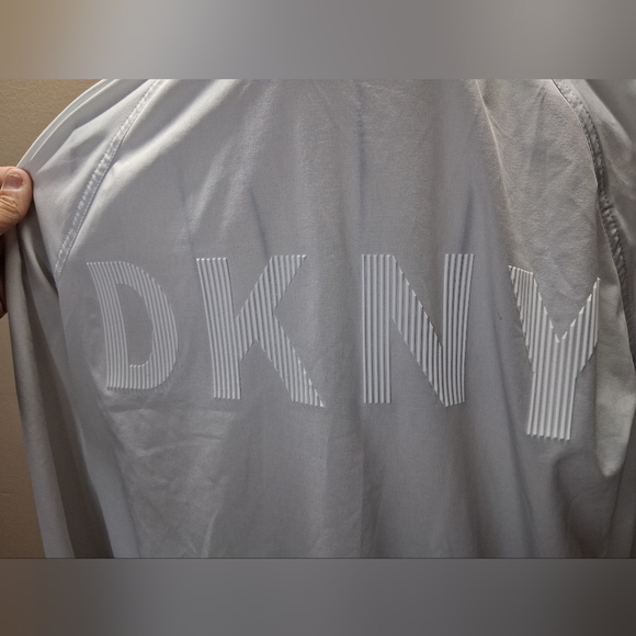 NWOT DKNY Sport Women's S Logo Bomber Jacket Ribbed Cuffs Hem Cream Black - Picture 6 of 15